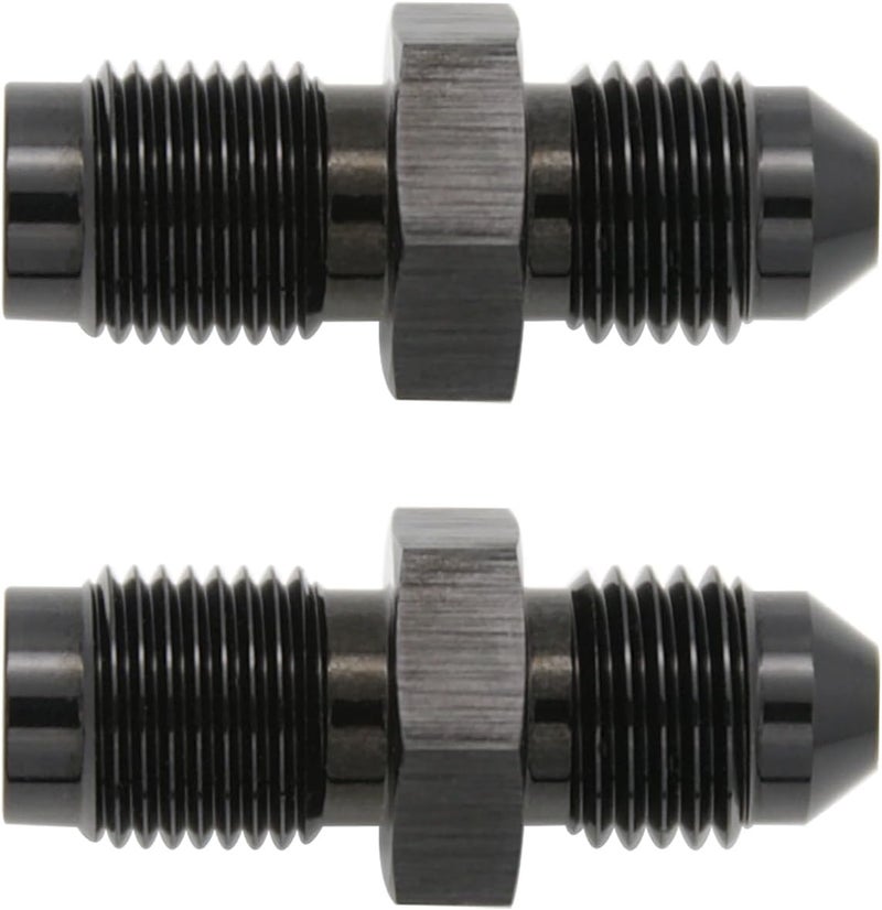 KRD PERFORMANCE Aluminum -4AN AN4 Male Flare to 7/16 x 24 Male Thread Inverted Seat Adaptor Fittings Inv Flare Connector, Black, Pack of 2 - Image 4